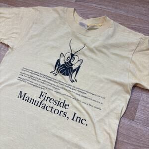 Vintage 70s 80s Fireside Manufacture Cross Eyed Cricket T Shirt Sneakers M